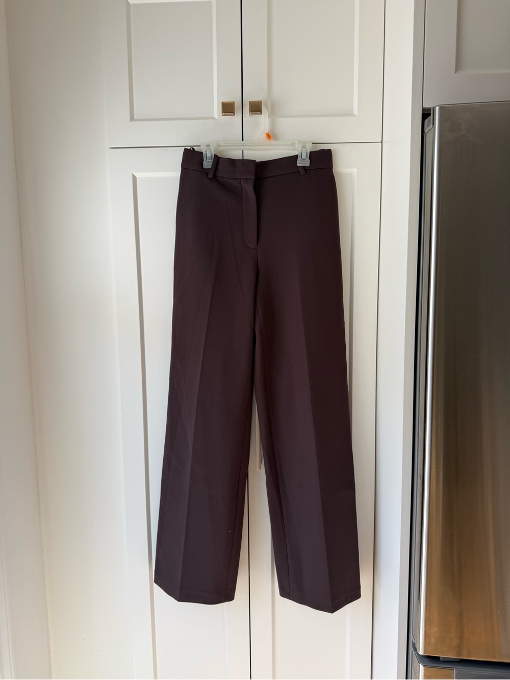 Aritzia Wide-Leg Tailored Pants in Deep Brown
